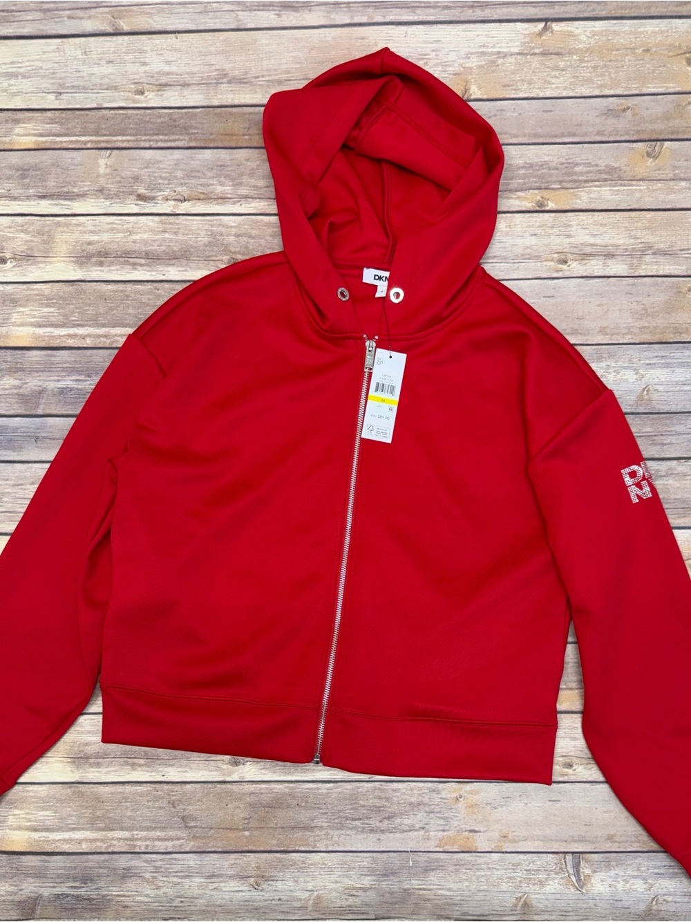 DKNY Full Zip Hoodie Jacket Red Size M